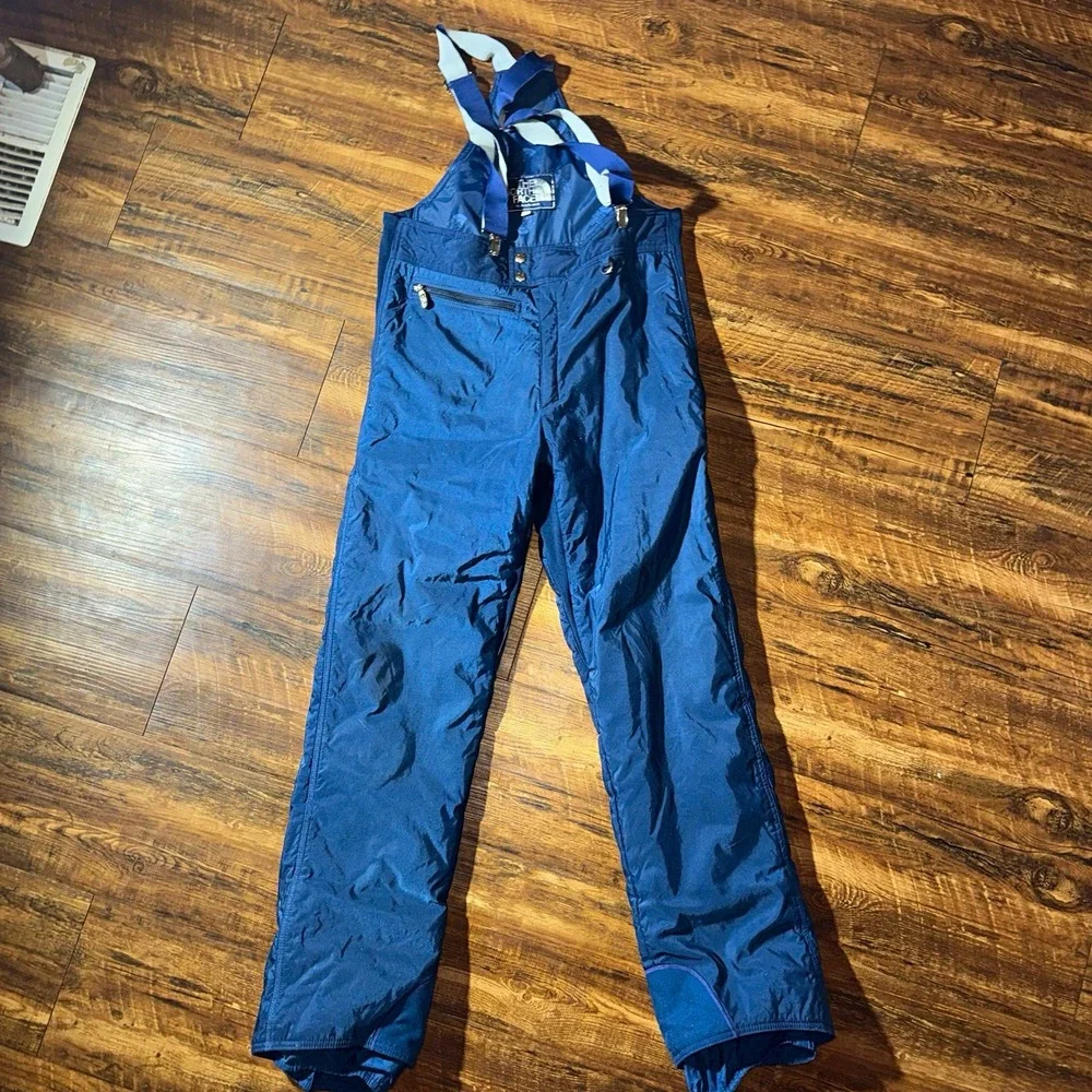 The North Face Blue Insulated Snow Bib Pants L Waist 34 Inseam 30 Ski